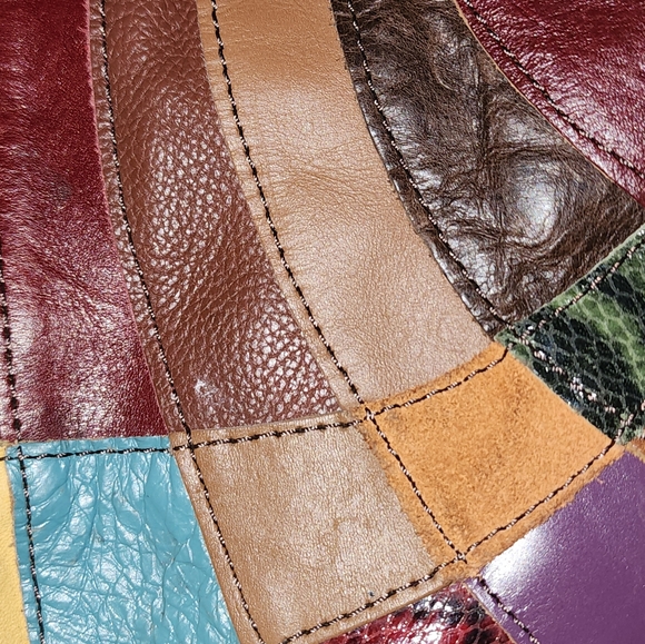 Vintage patchwork leather purse - Picture 6 of 8